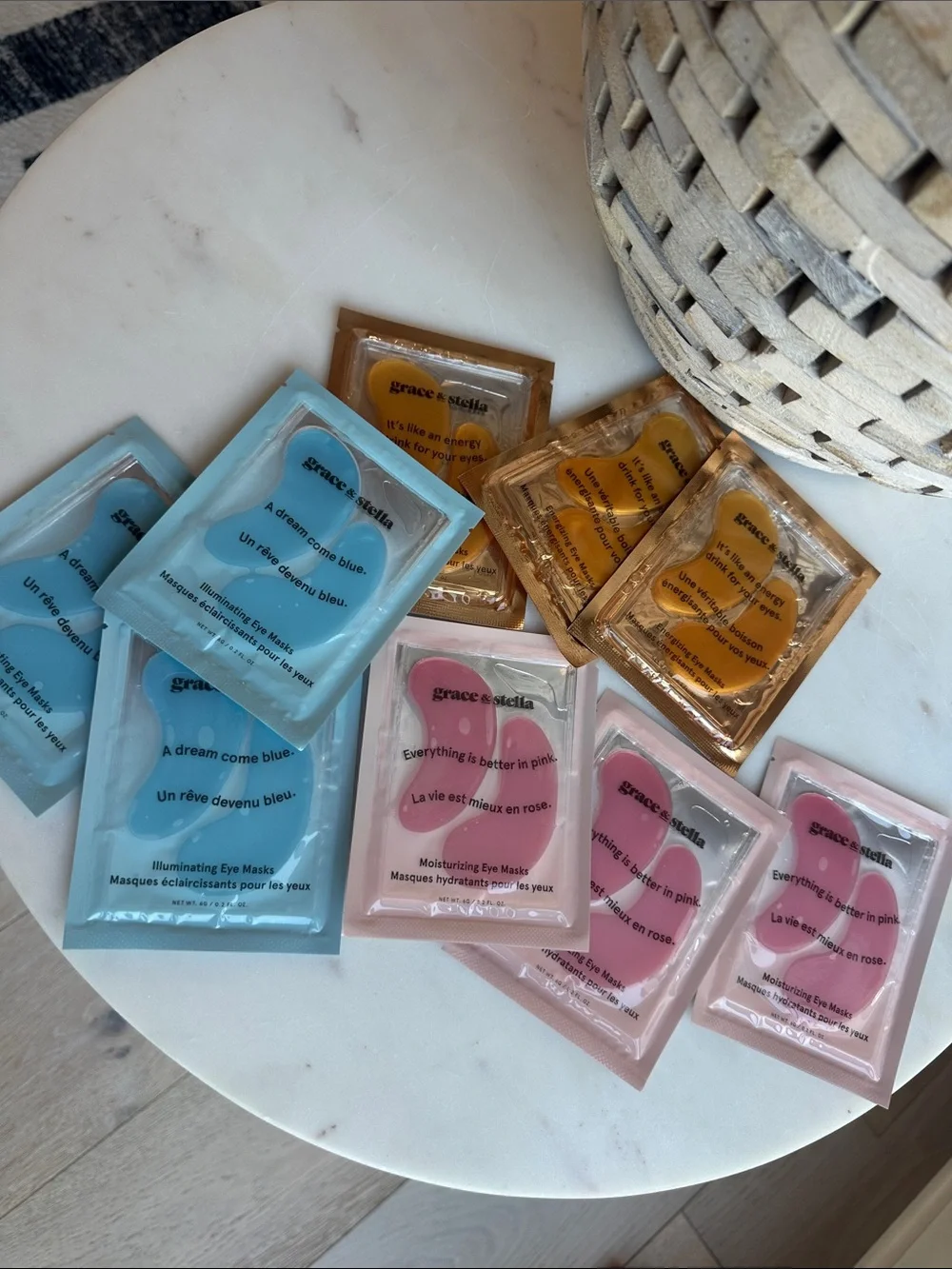 grace & stella Eye Gel Patch Trio — Pink, Blue, Gold